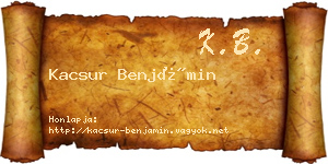 Kacsur Benjámin névjegykártya