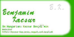 benjamin kacsur business card